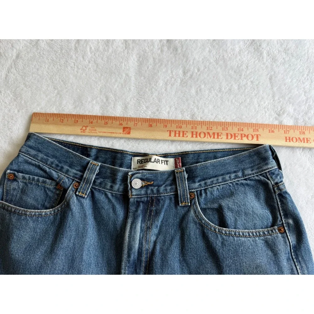 Levis 505 Mens Jeans 34x32 Regular Fit Medium Wash Blue Straight Leg Denim